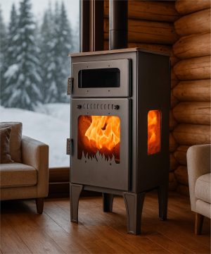 Fırınlı 3 Camlı Pelet Sobası